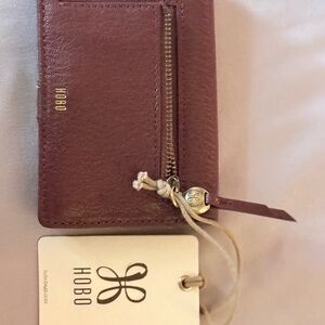 HOBO Plum Leather Key & Card Holder